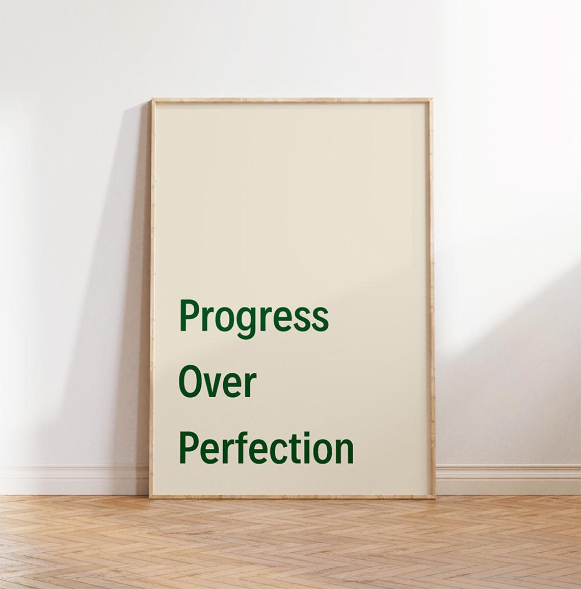 Progress Over Perfection Green Motivational Quote Wall Decor Poster - Image 4