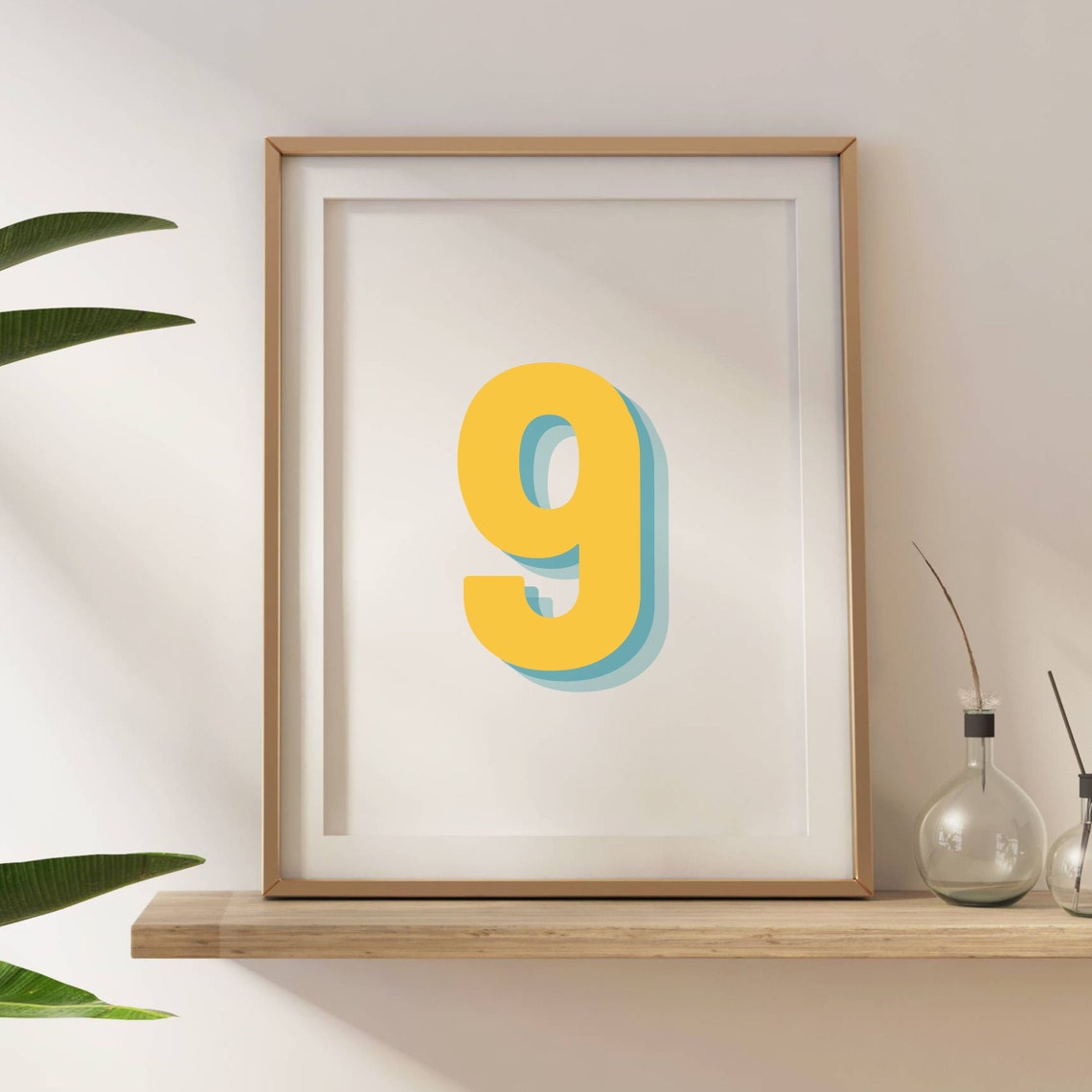Retro 3D Number 9, Birthday Age Poster - Image 5