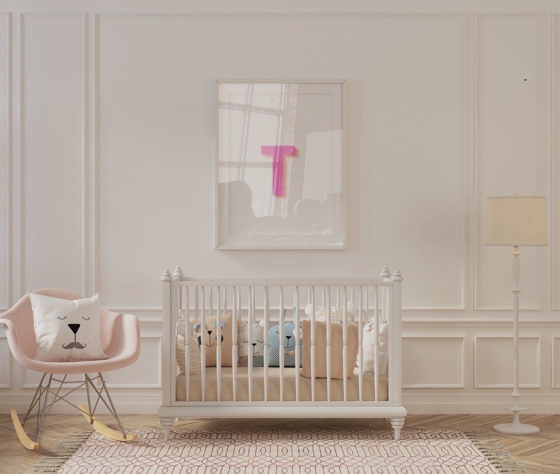 Retro 3D Letter Monogram Alphabet Wall Art Print - Image 3