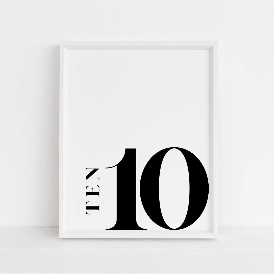 Number 10 Monogram Print, Wedding Table Number - Image 4