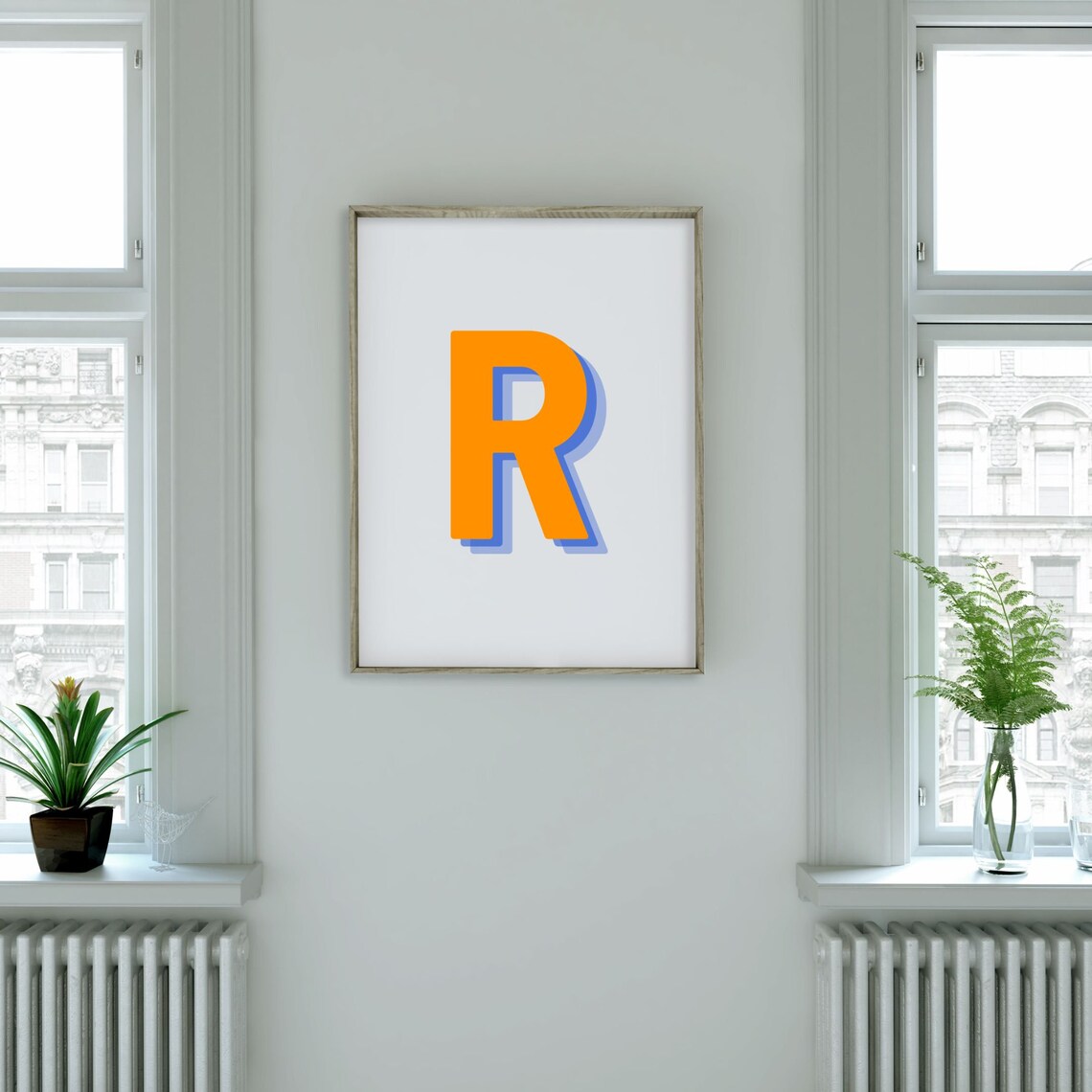 Retro 3D Letter R Monogram Alphabet Print - Image 3