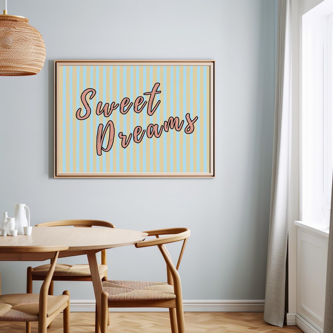Sweet Dreams Poster, Retro Stripes Art Print - Image 2