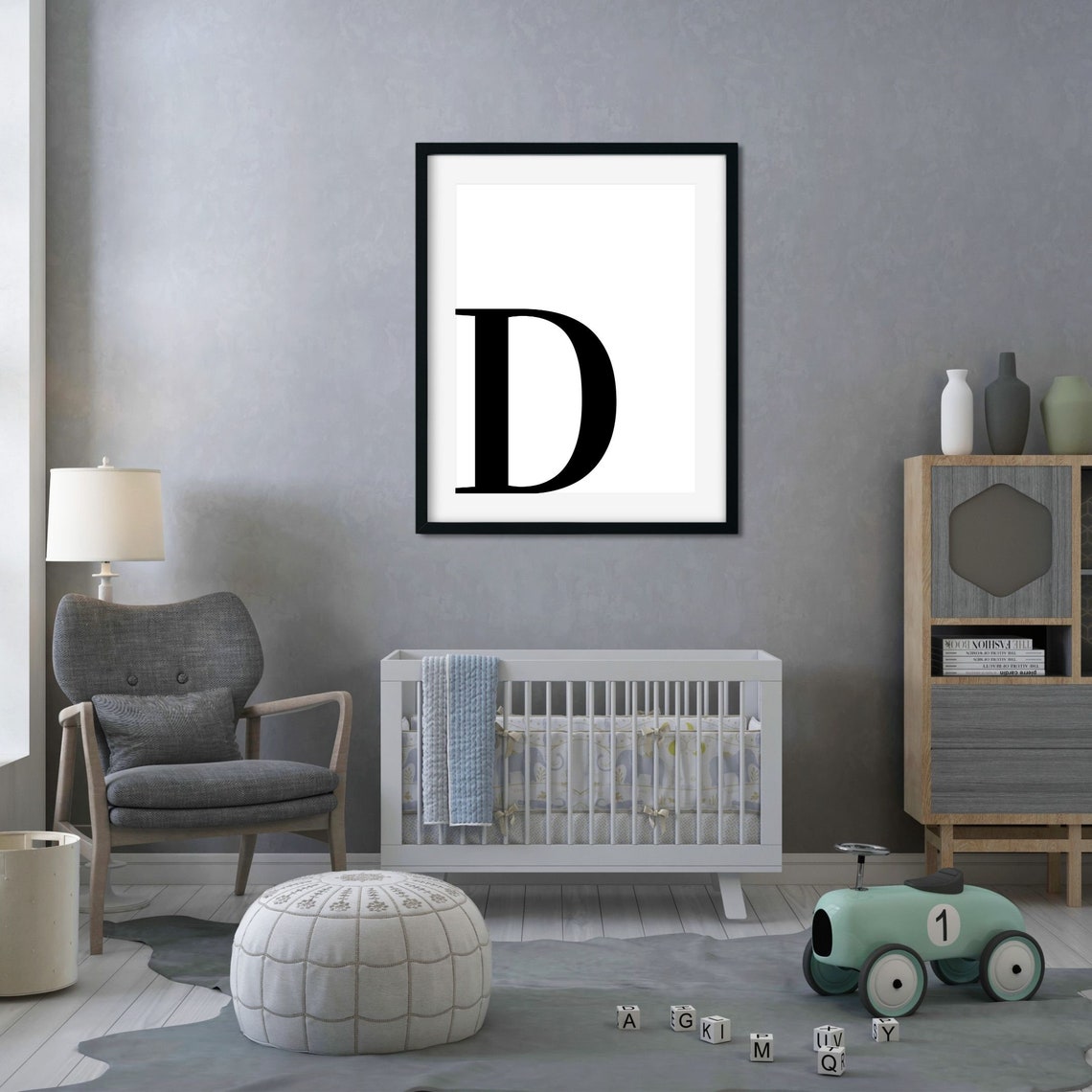 Letter D Minimalist Letter Art Print - Image 3