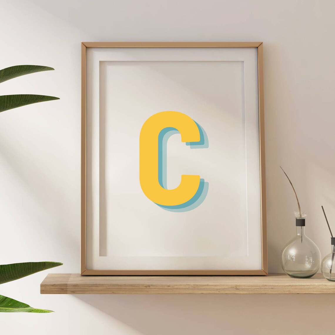 Retro 3D C Letter Monogram Alphabet Print - Image 5