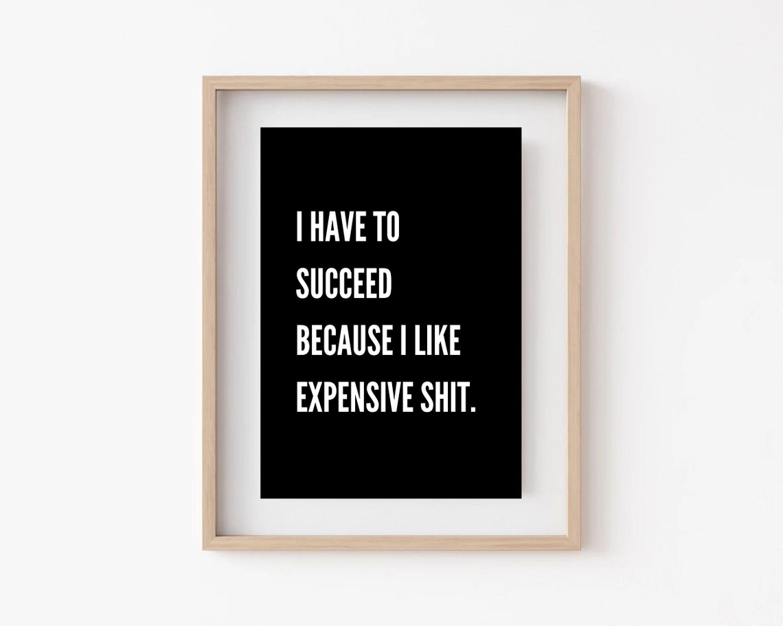 I Have To Succeed Because I Like Expensive Shit Funny Quote Poster - Image 4