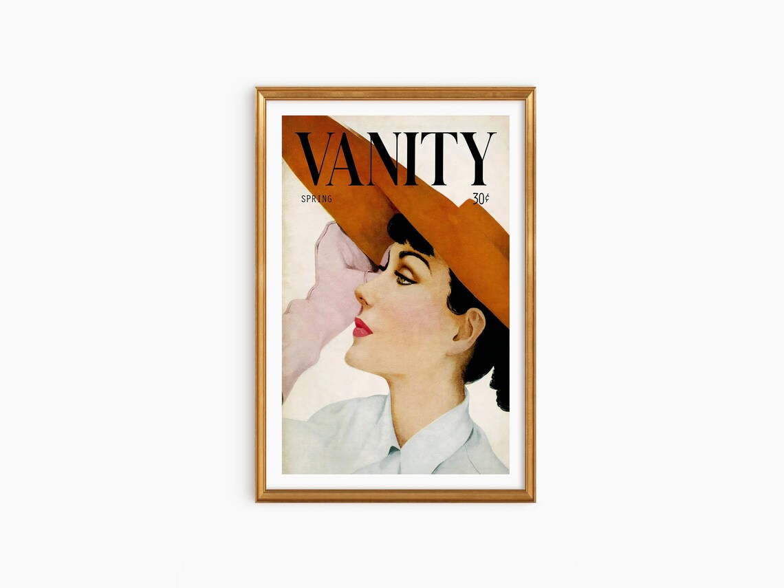 Vanity Spring Magazine Cover Vintage Fashion Illustration Art Poster - Image 2