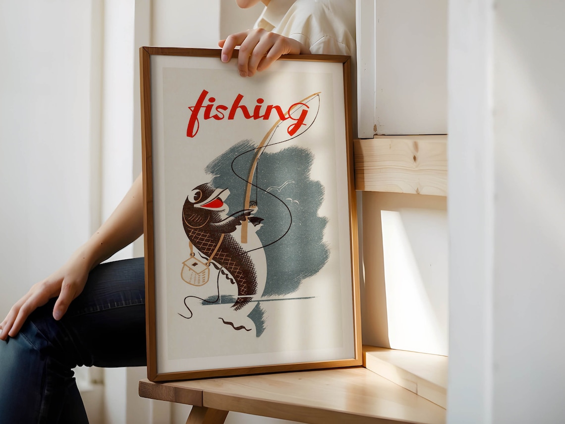 Retro Fly Fishing Print, Vintage Fishing Poster - Image 2