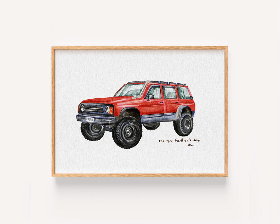 Car Portrait Prints Custom Car Drawing Custom Watercolour Portrait Personalised Car Portrait Gift For Him Fathers Day Gift - Image 2