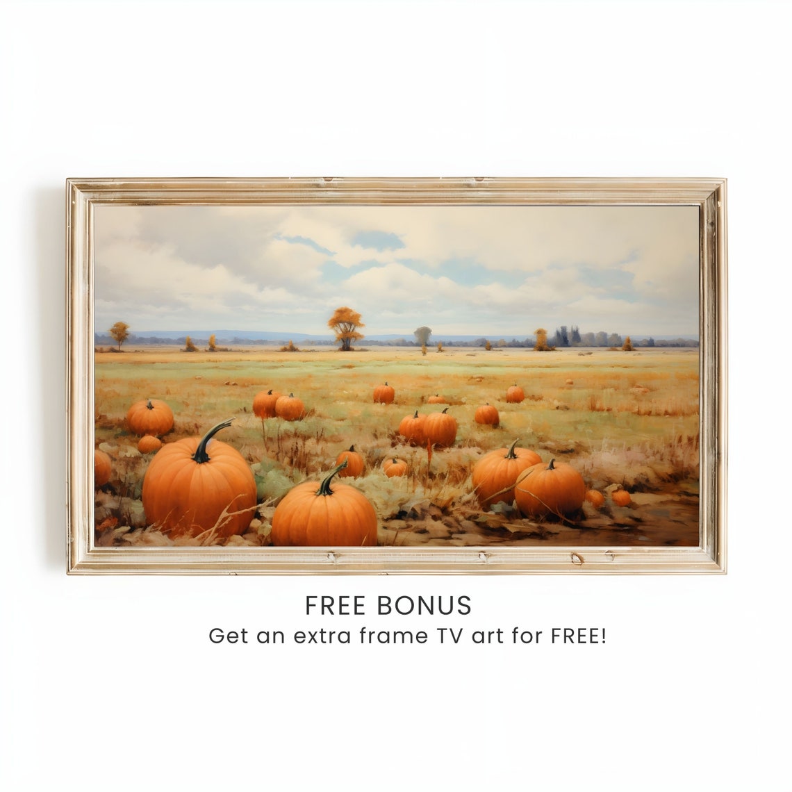 Pumpkin Field Harvest Autumn Landscape Fall Pumpkins Patch Poster - Image 2