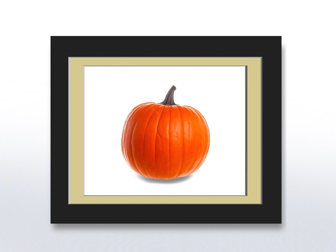 Pumpkin With Shadow, Autumn Wall Art Print