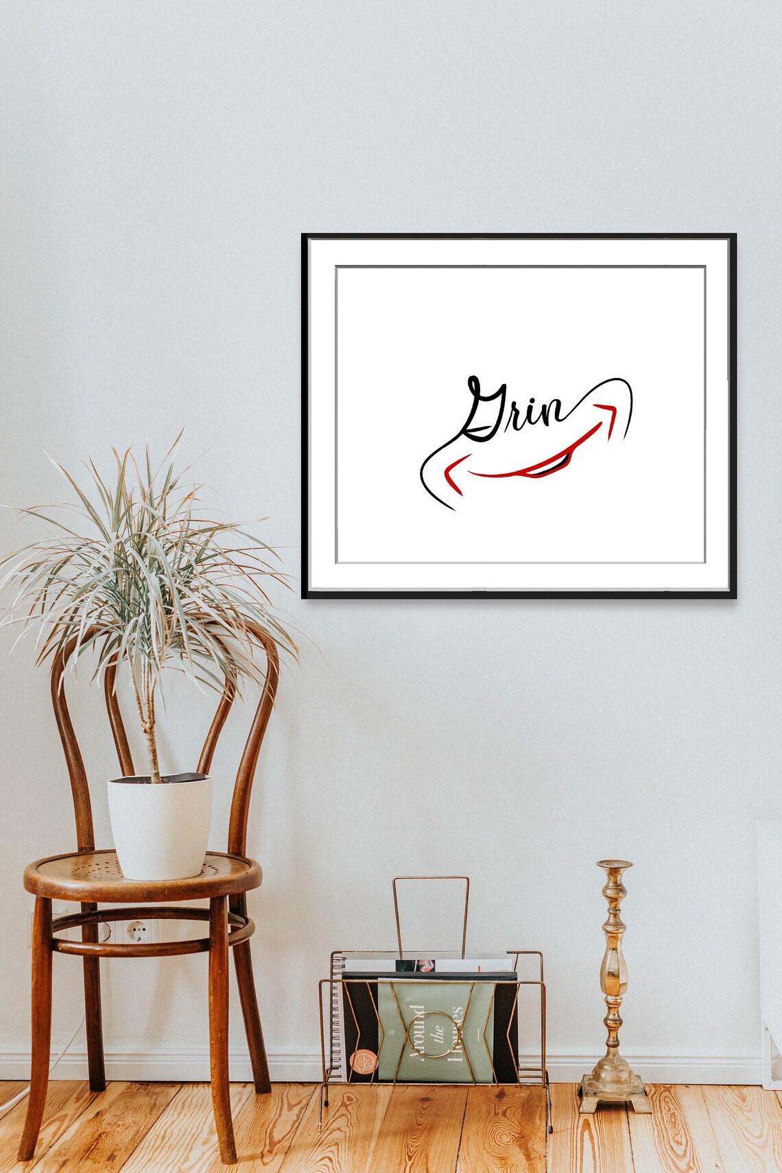 Inspirational Grin Text Poster, Smile Happy Joy - Image 3