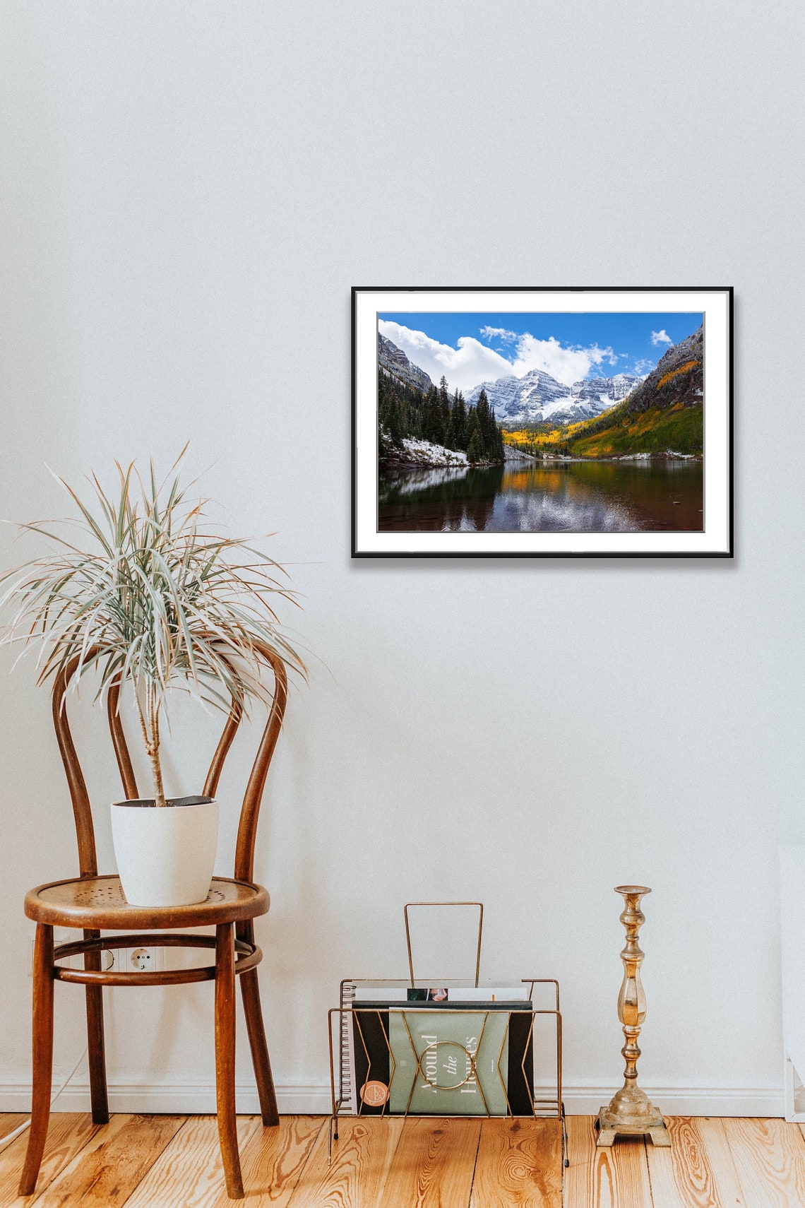 Snow-Capped Peaks Reflected in an Alpine Lake Autumn Scene Poster - Image 4