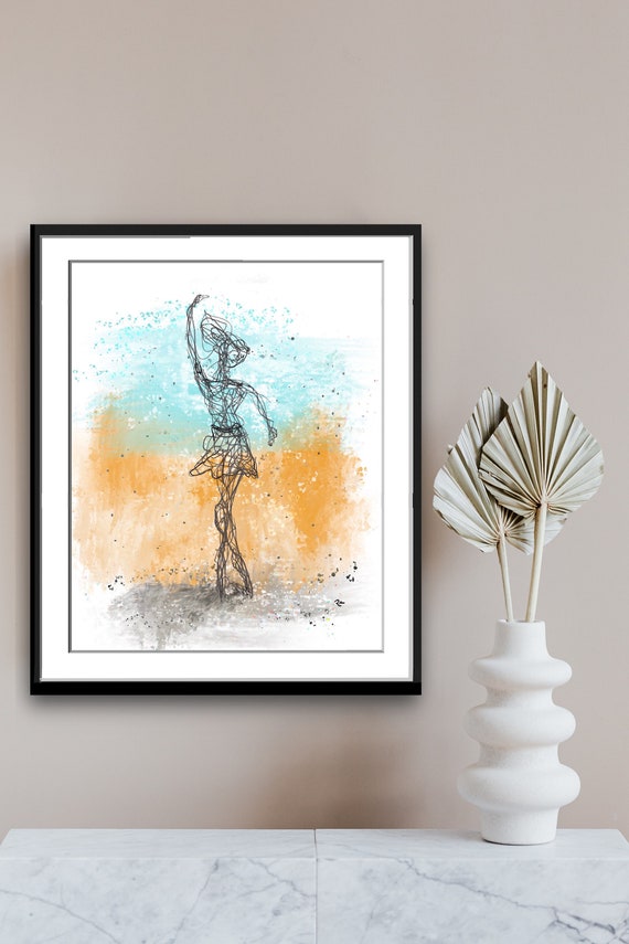 Abstract Dancer Art Abstract Ballerina Art Wall Art Wire Art Instant Print