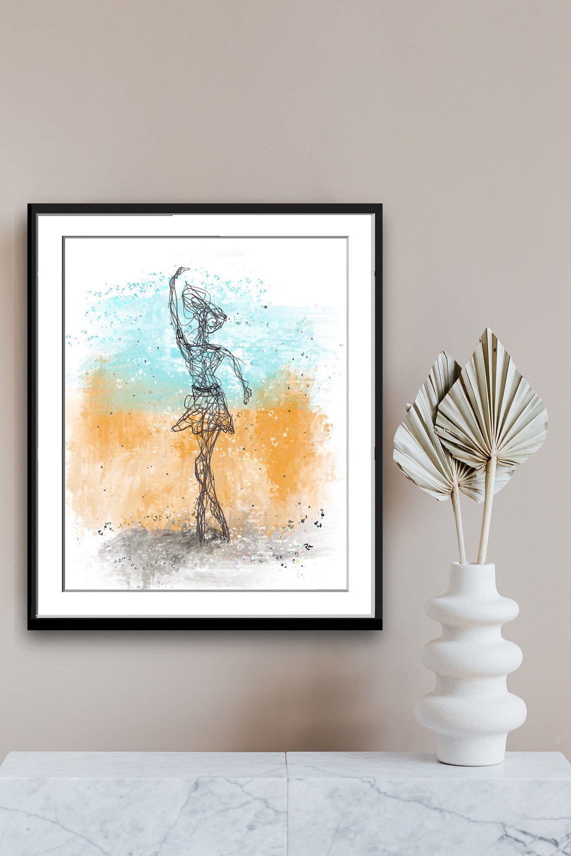 Abstract Dancer Art Abstract Ballerina Art Wall Art Wire Art Instant Print