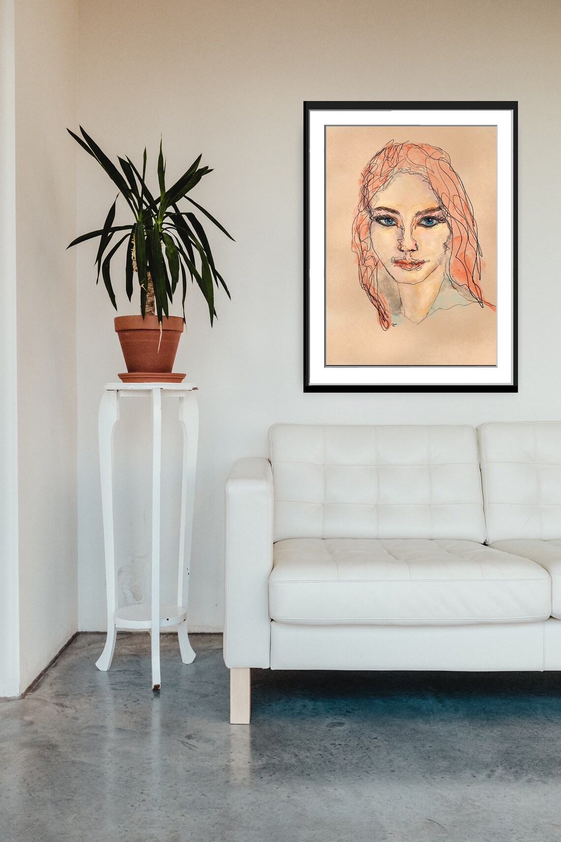 Abstract Portrait Art Abstract Womans Face Art Wall Art Line Art Style Instant Print - Image 4