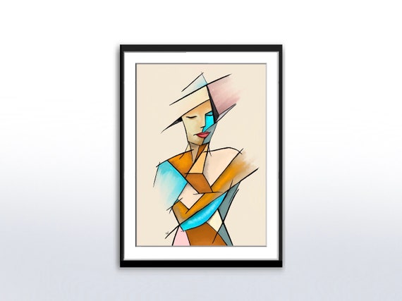 Abstract Portrait Art Cubist Art Of A Womans Body Wall Art Picasso Style Cubism Instant Print