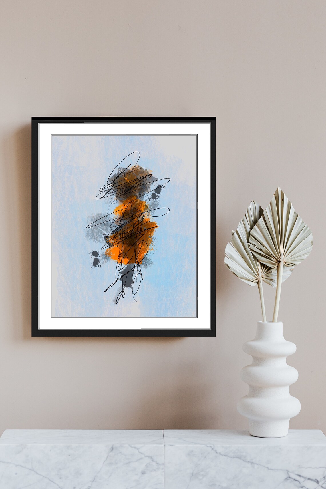 Abstract Boho Painting, Lines And Shapes
