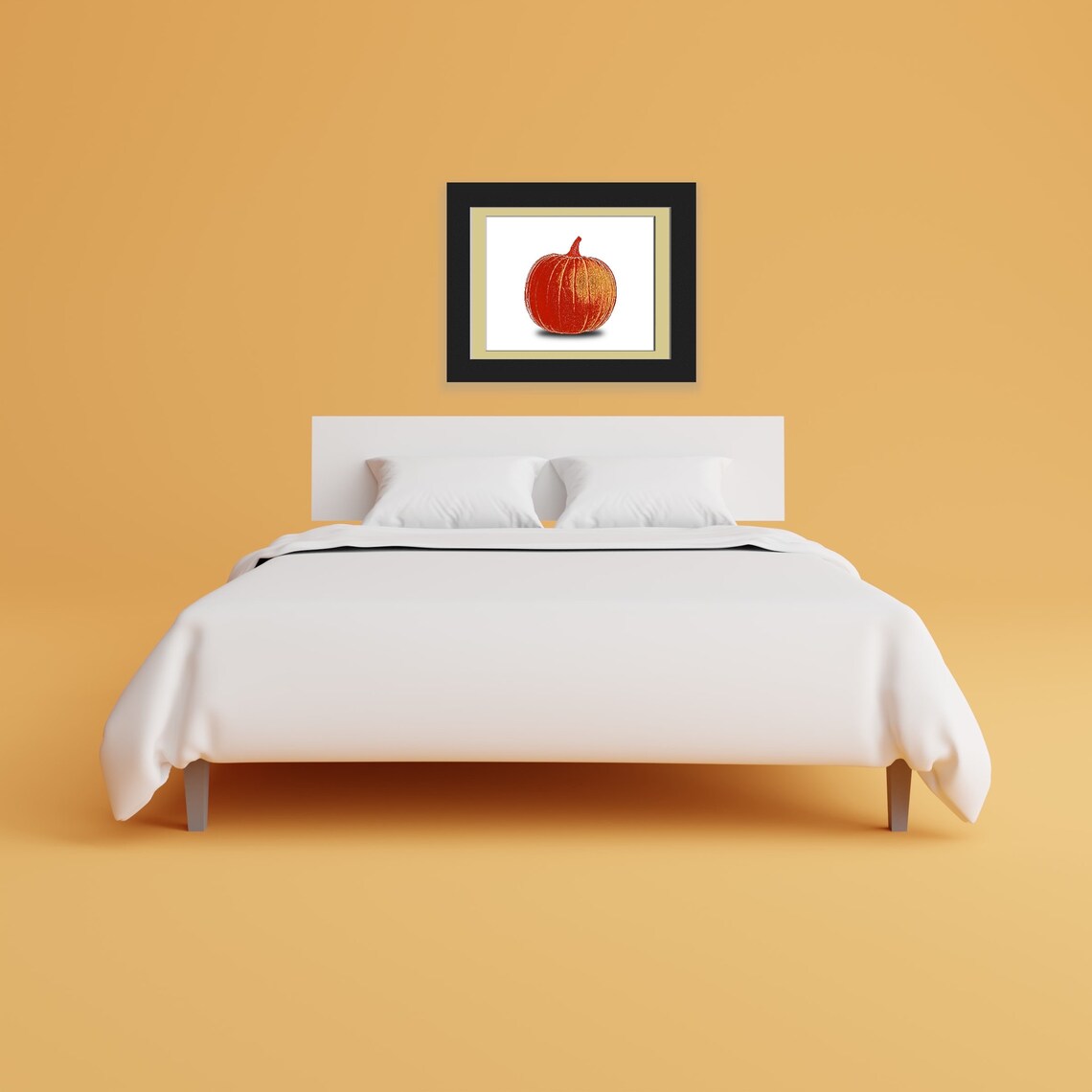Stylized Pumpkin With Shadow, Halloween Art Print - Image 3