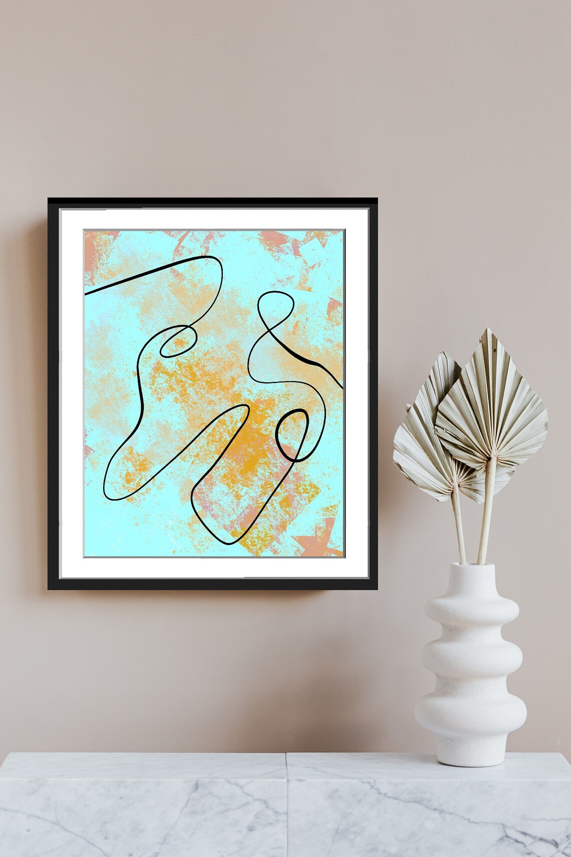 Abstract Minimalist Boho Line Art, Contemporary Modern