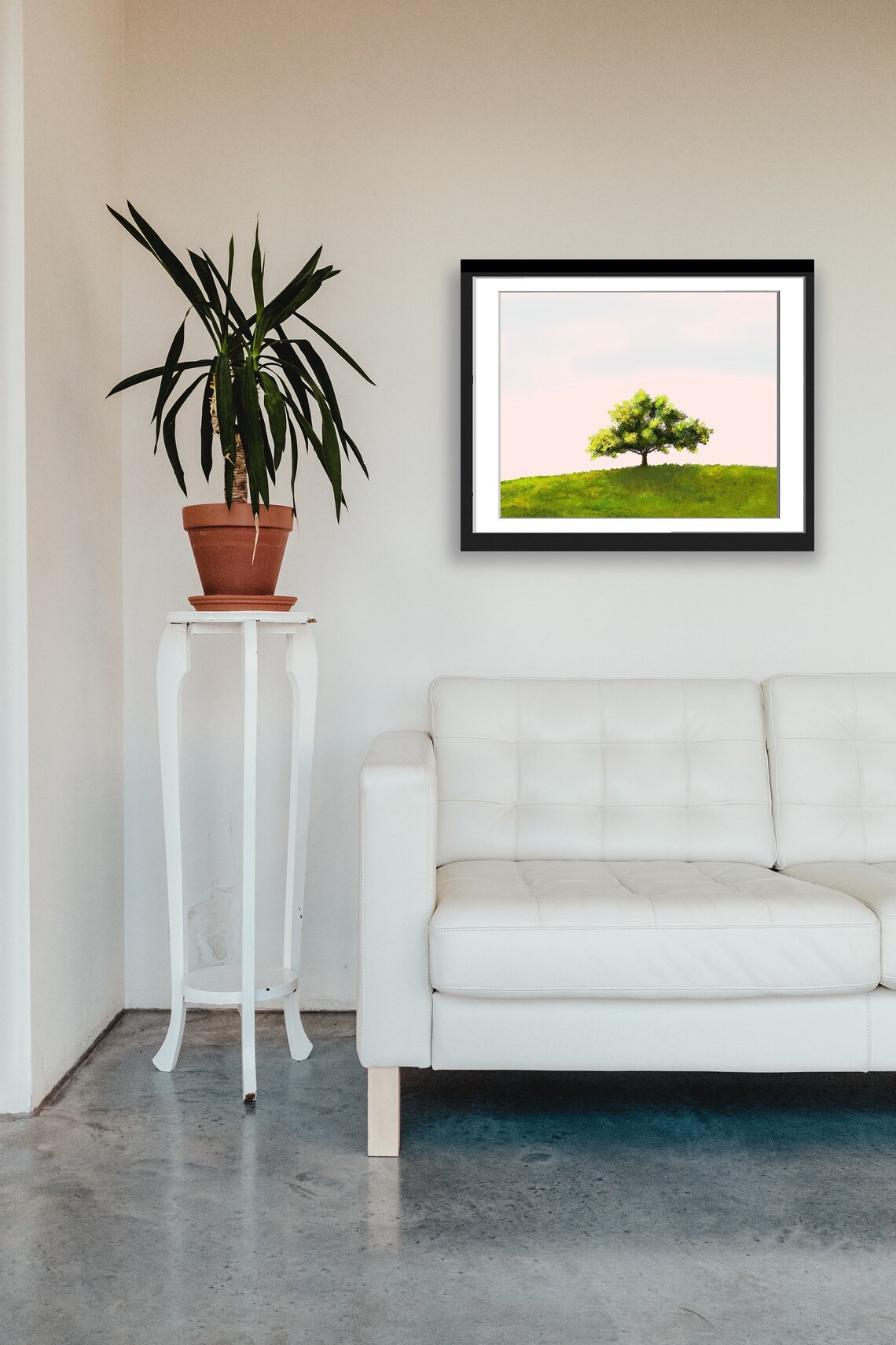 Painting Of A Lone Tree On Hill Impressionistic Painting Wall Art Landscape Instant Image - Image 3