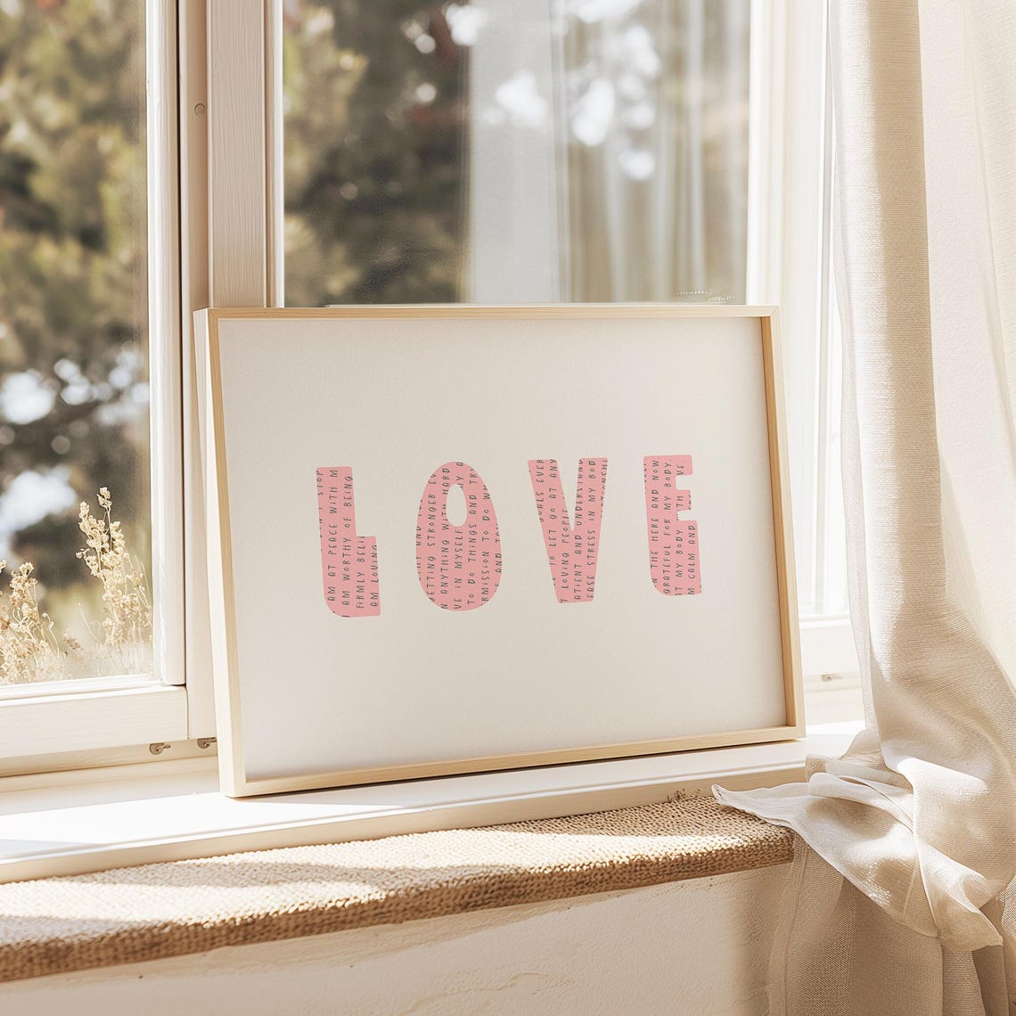 Love Affirmation Pink Typography Minimal Self Love Quote Poster - Image 3