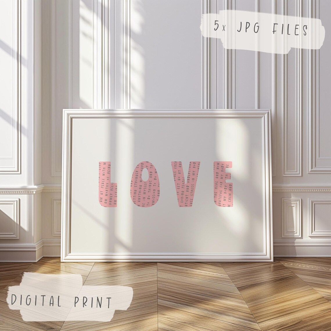 Love Affirmation Pink Typography Minimal Self Love Quote Poster