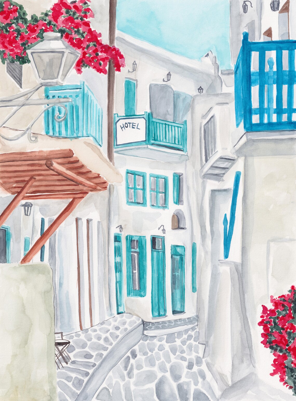 Mykonos Travel Poster, Greek Island Wall Decor - Image 2