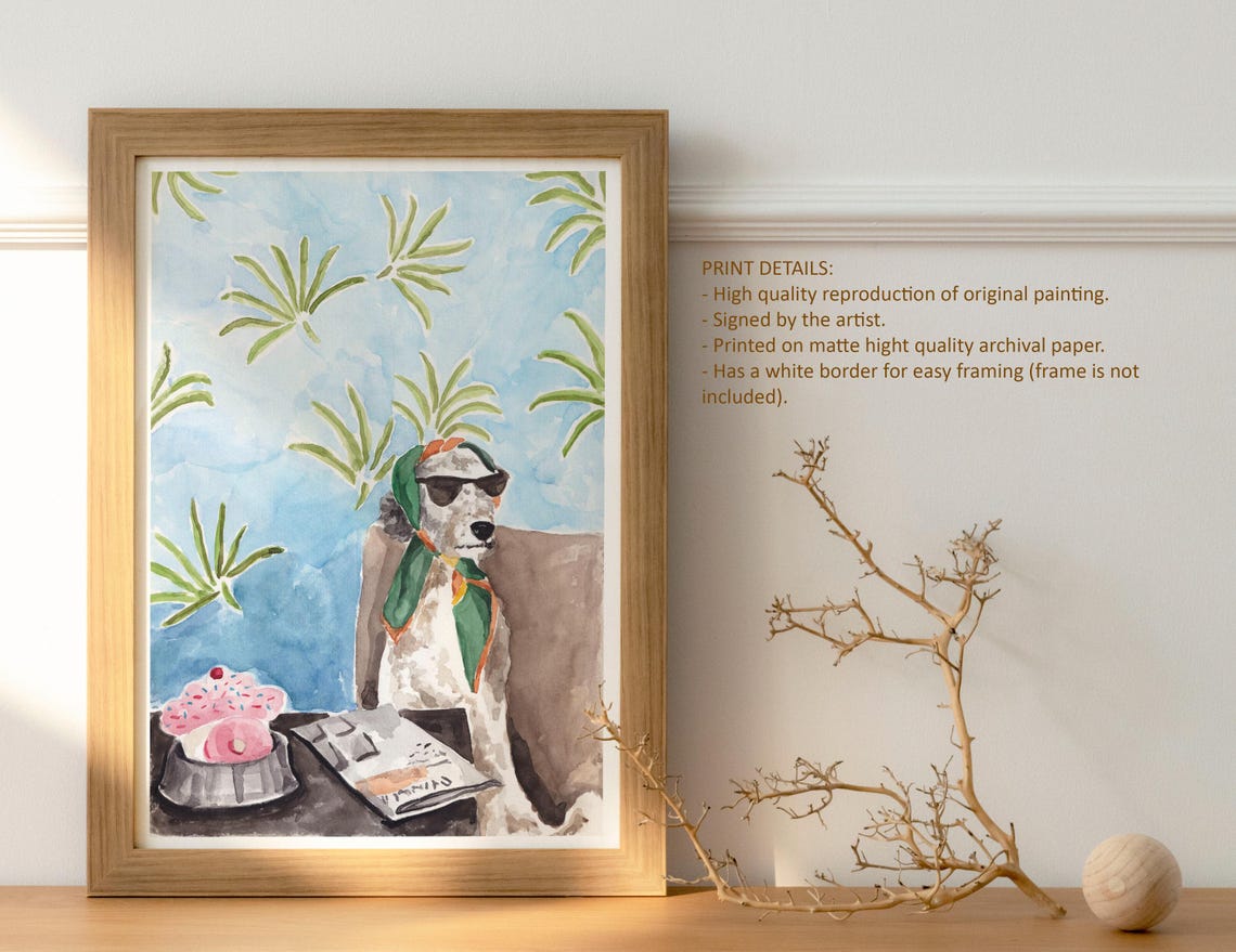 Sunglasses Dog Art Funny Dog Art Print Dog Portrait Gift For Dog Lover Dog Poster Dog Nursery Art - Image 4