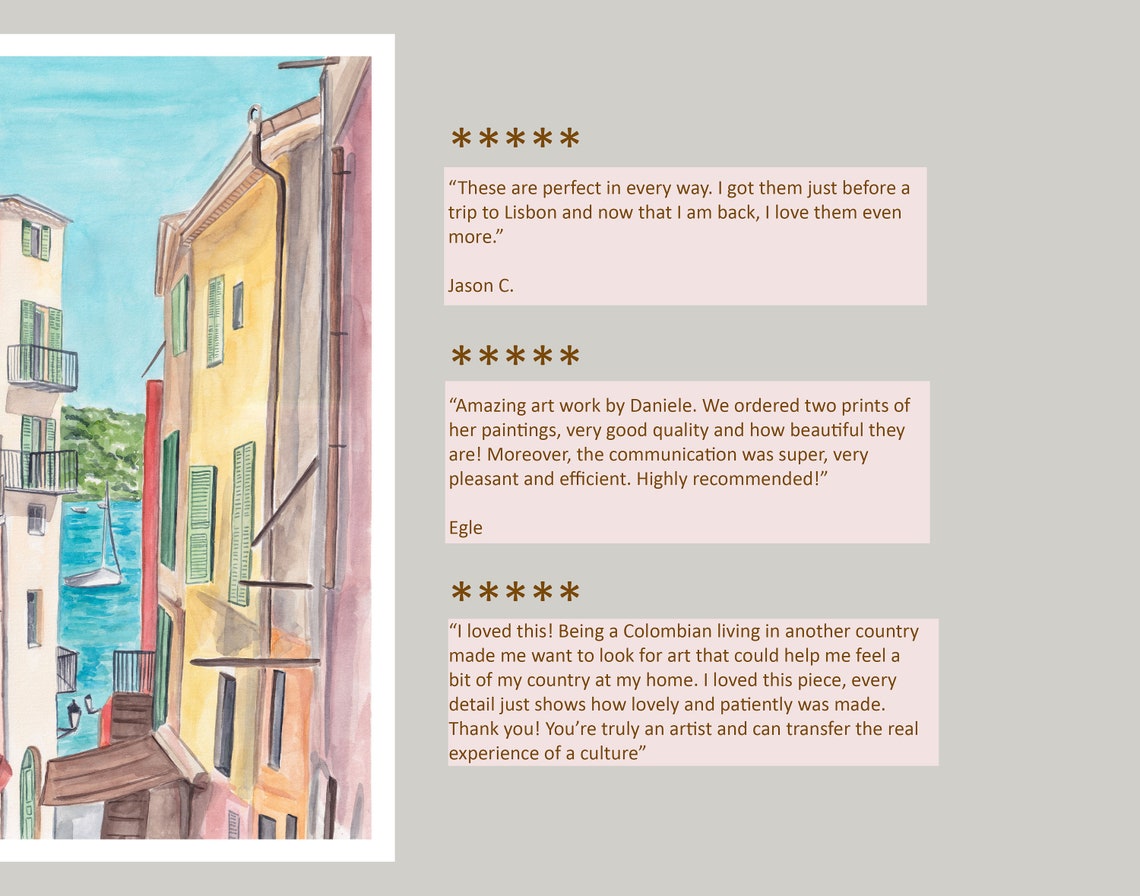 French Riviera Menton Colorful Alleyway With Harbor Sea View Poster - Image 3