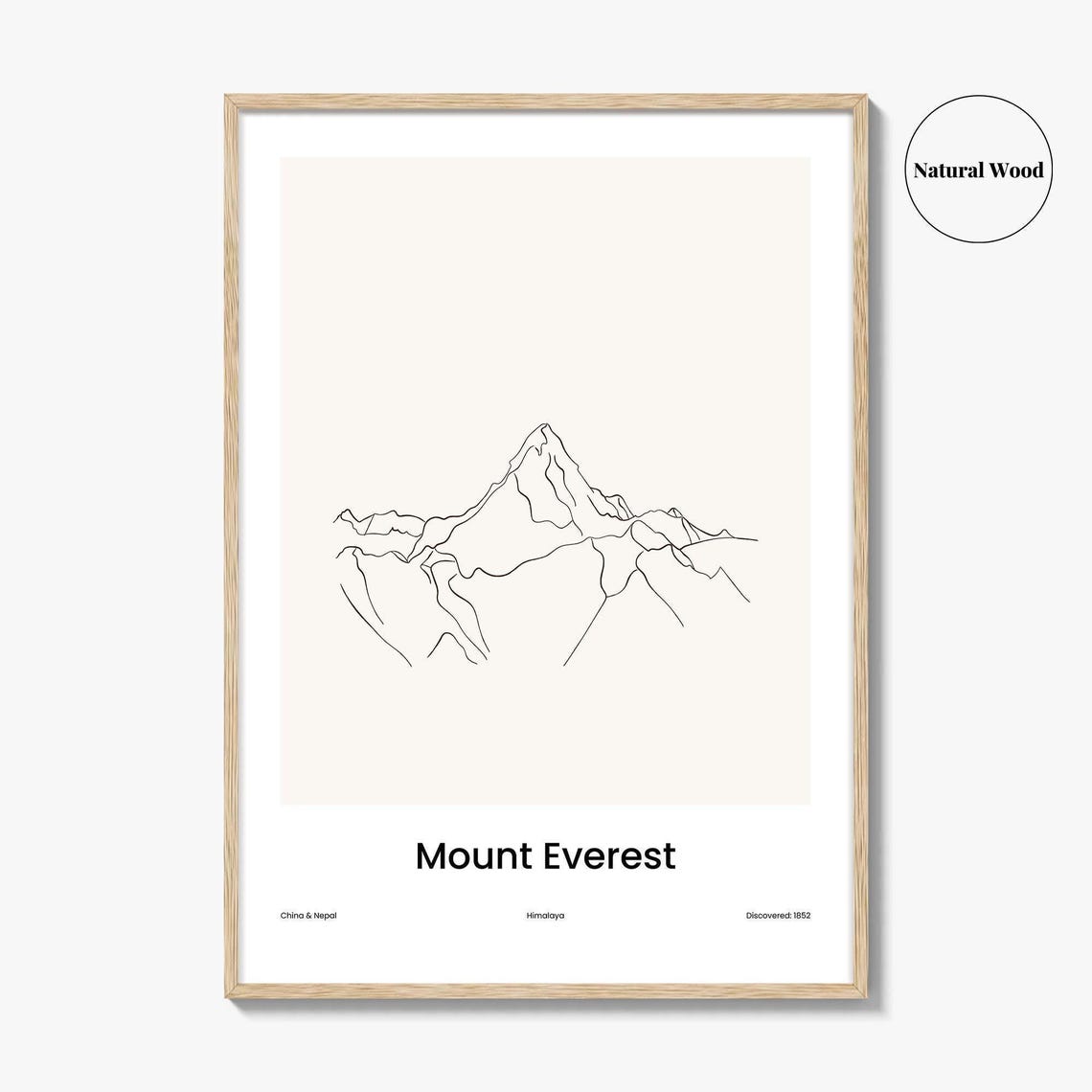 Mount Everest Himalaya World Peak Minimalist Line Drawing Poster - Image 2