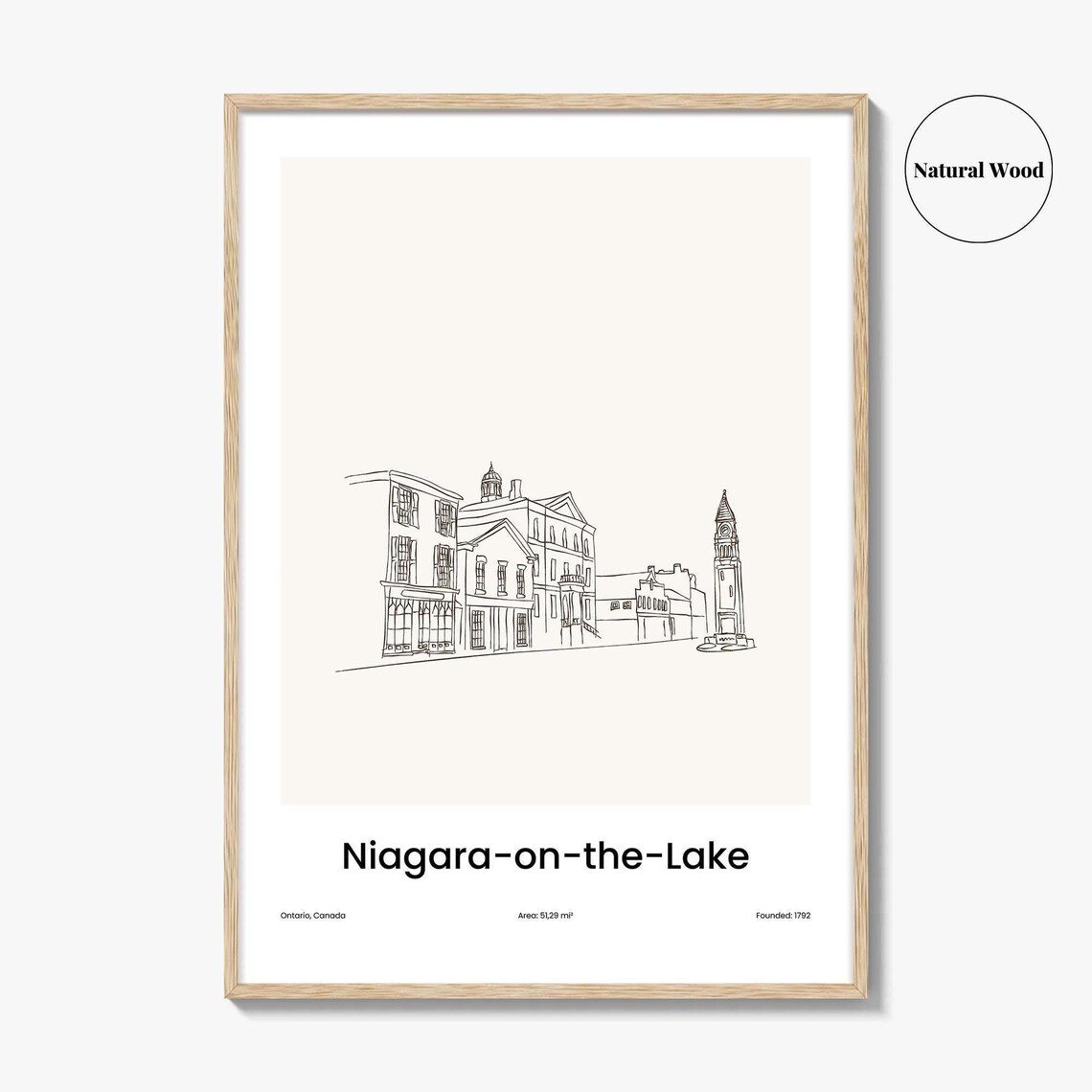 Niagara-on-the-Lake Canada Historic Town Street One Line Drawing Poster - Image 2