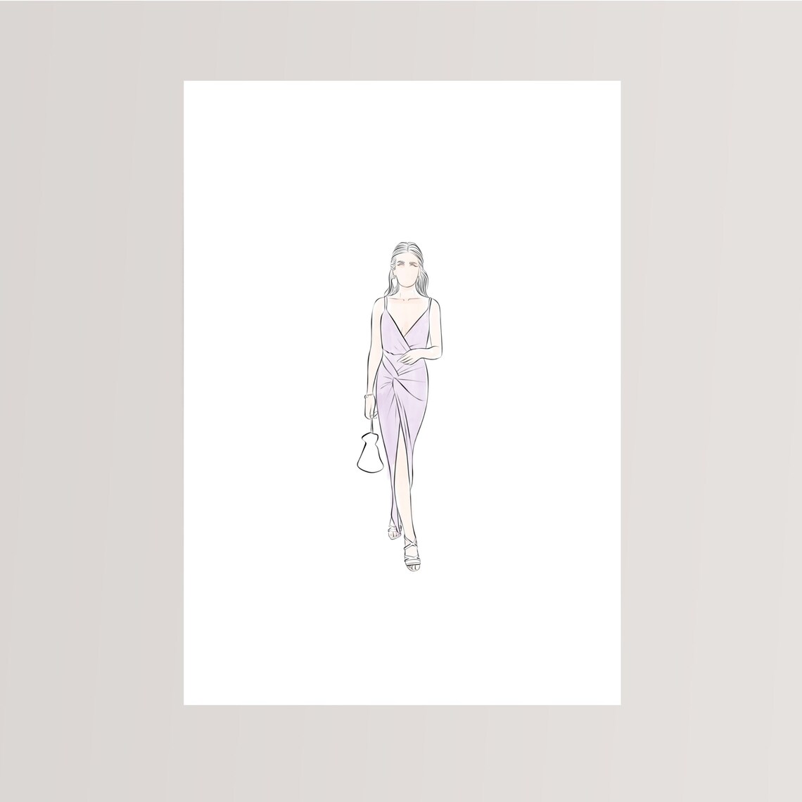 Elegant Wedding Guests Watercolor Fashion Illustration Poster - Image 2
