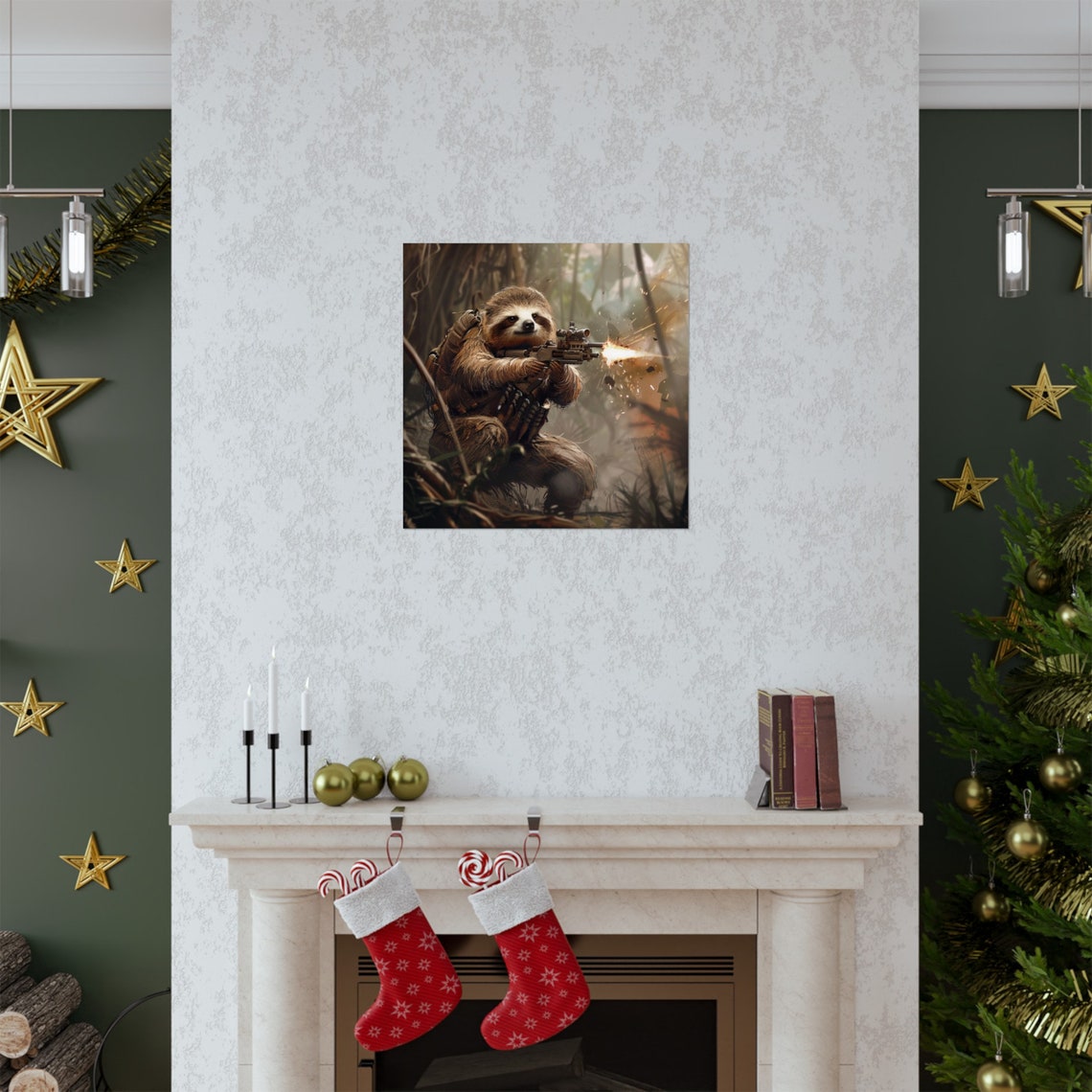 Army Sloth Poster, Sloth Humor Art Print - Image 2