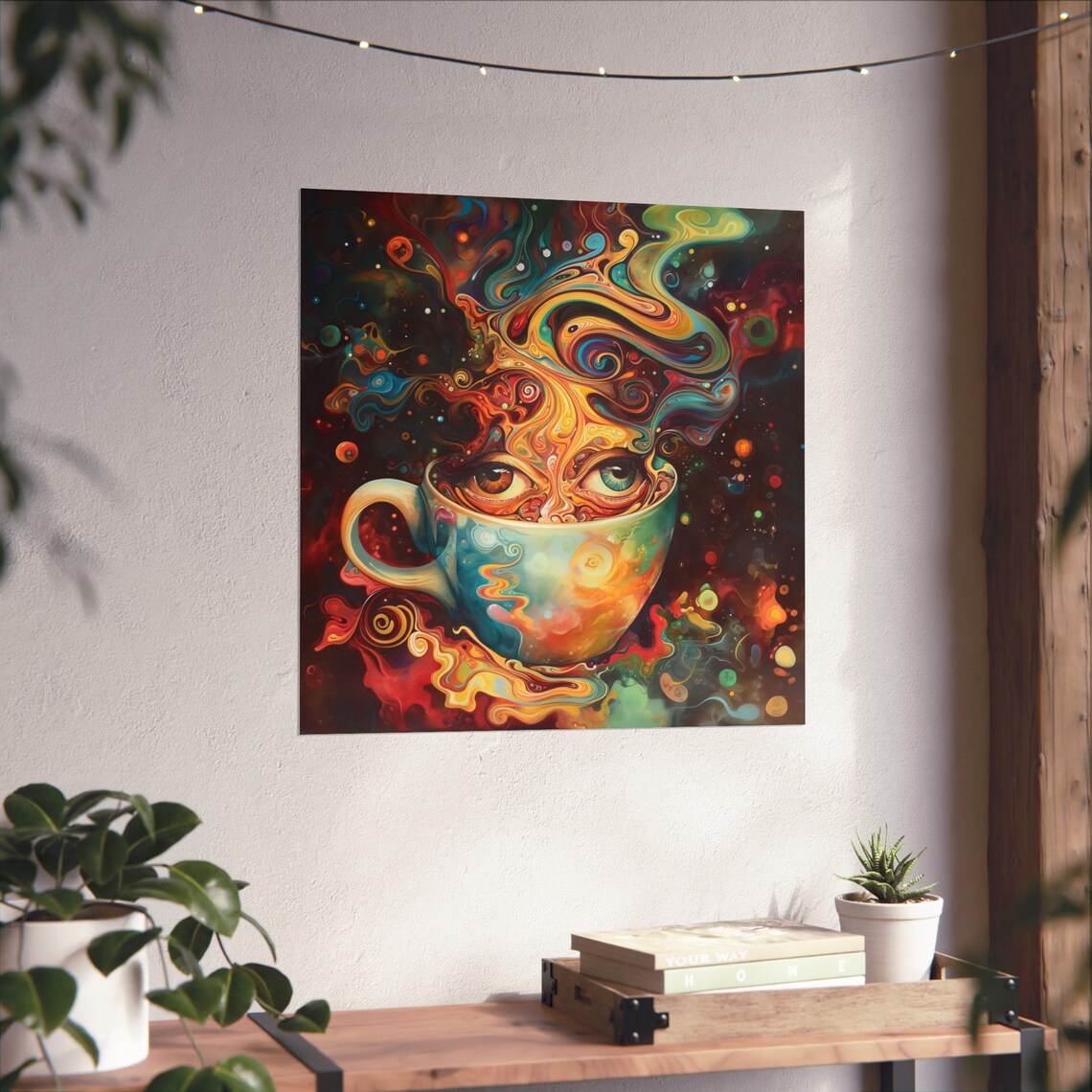 Coffee Gaze Abstract Art Print, Coffee Lovers