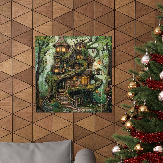 Fairy Garden Mansion, Magical Woods Art Print
