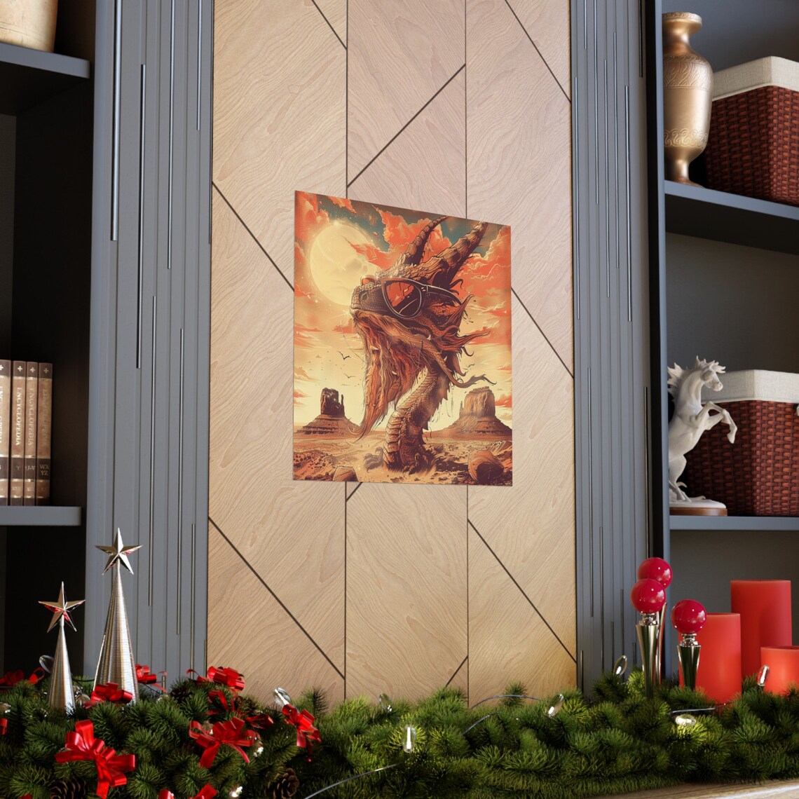 Desert Dragon, Abstract Fantasy Poster - Image 3
