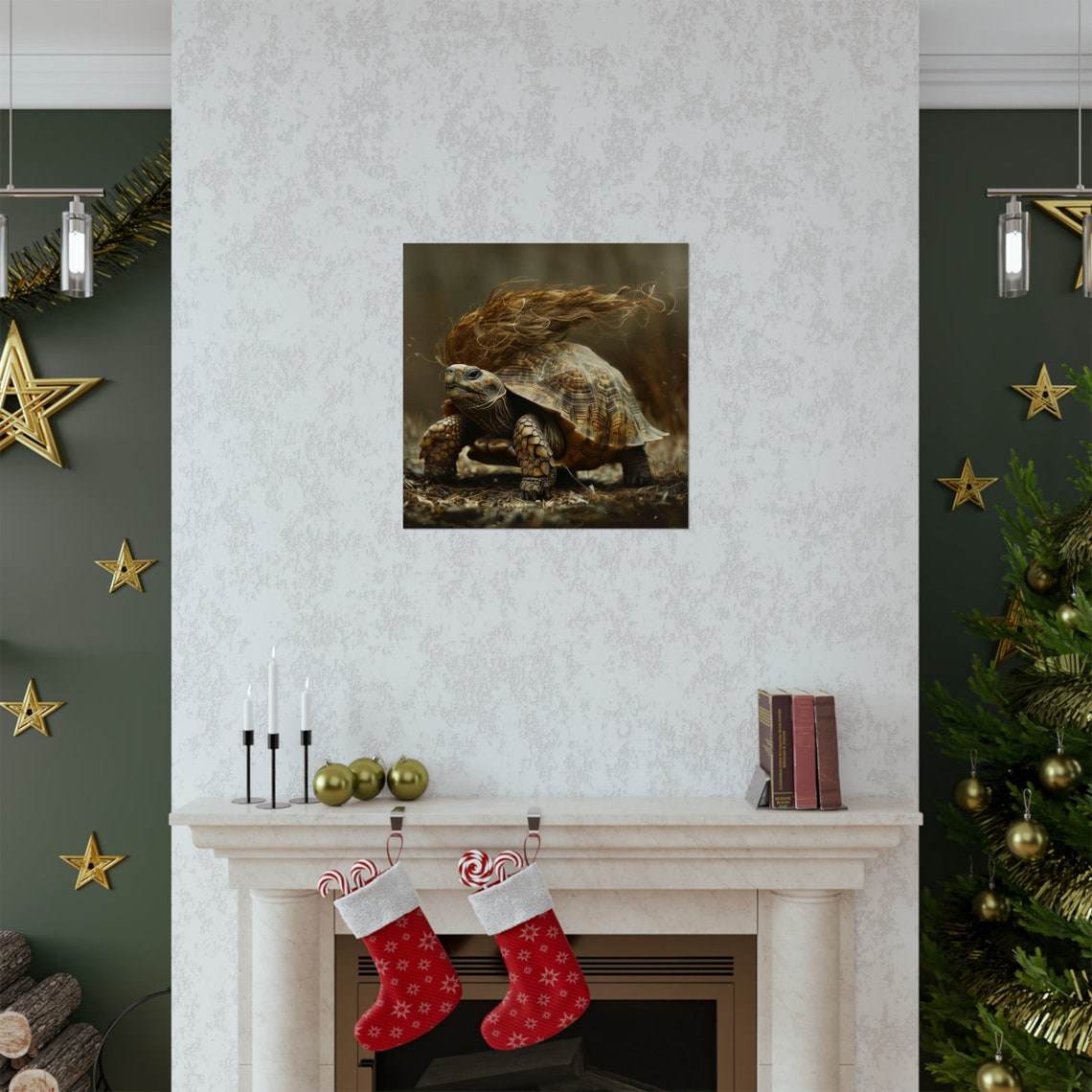 Tortoise And The Hair, Funny Comical Turtle Art - Image 2