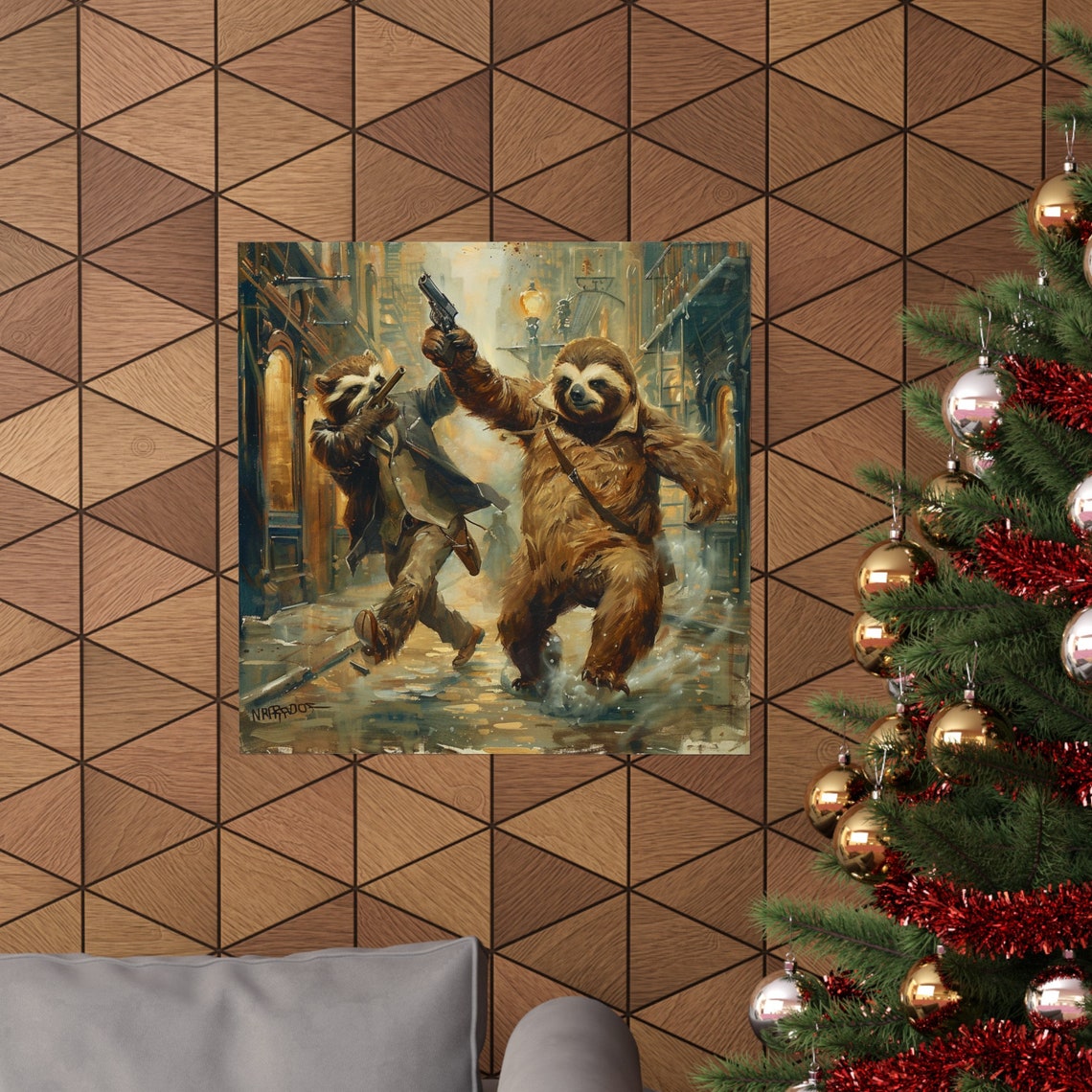 Crime Fighting Sloths, Sloth Humor Poster - Image 4