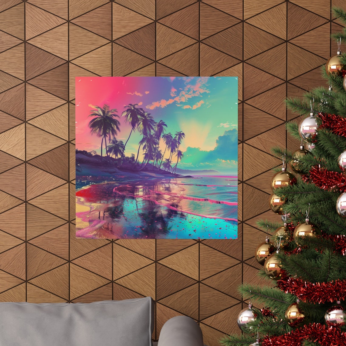 Palm Tree Beach Abstract Design Poster - Image 4
