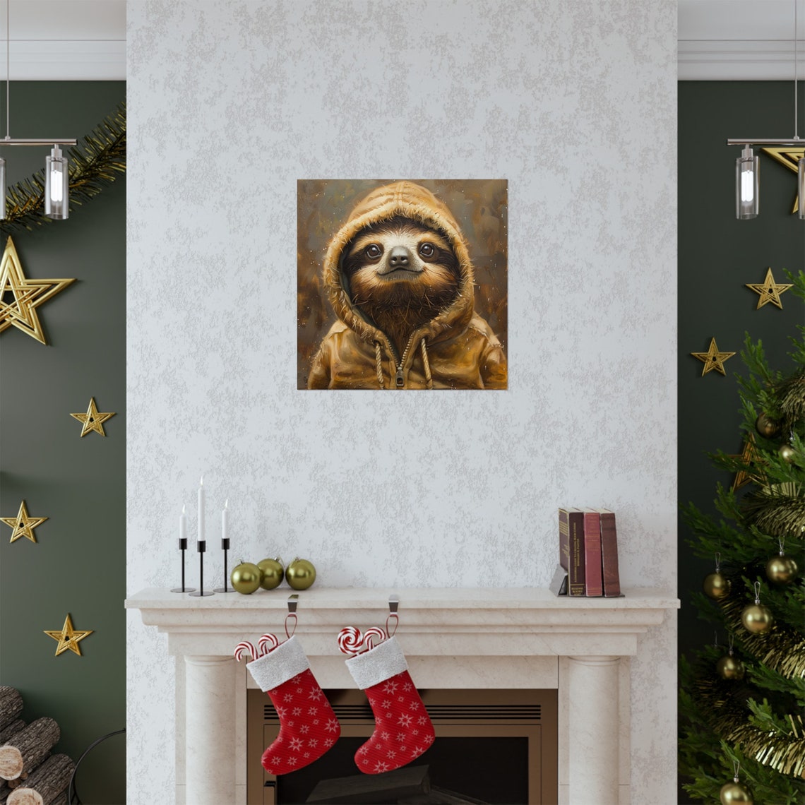 Sloth Wearing A Hoodie, Funny Sloth Art Print - Image 2