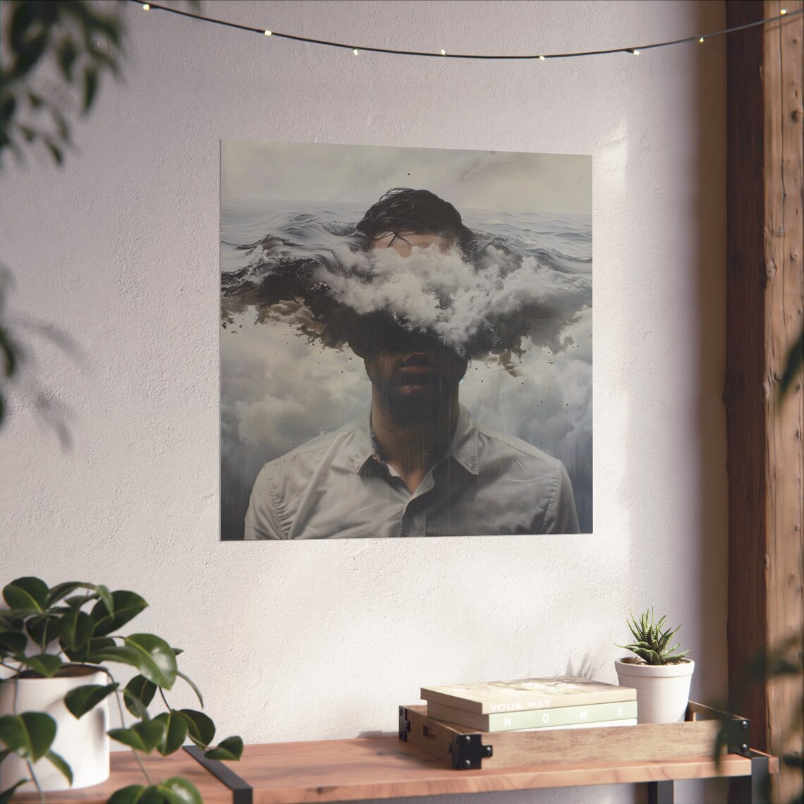 Down In The Clouds - Abstract Portrait Poster