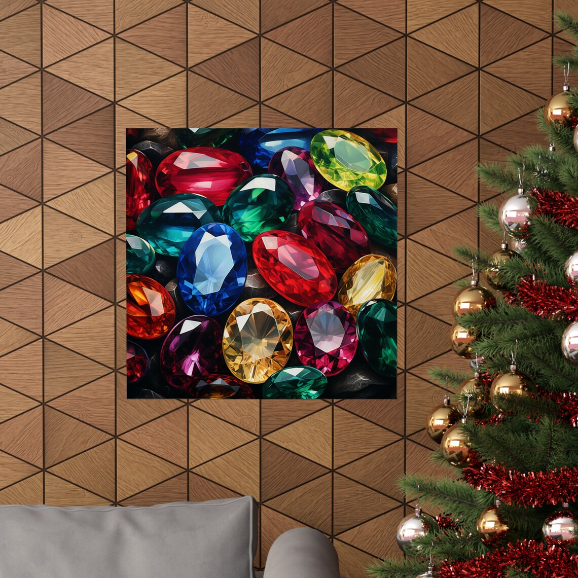 Cluster Of Gems Rainbow Stones Poster - Image 2