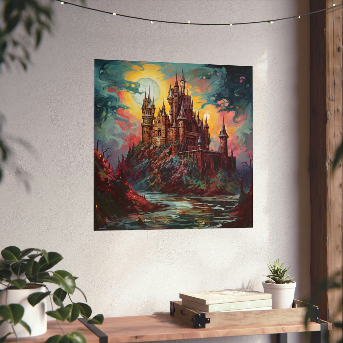 English Castle, Post-Impressionist Style Art Print