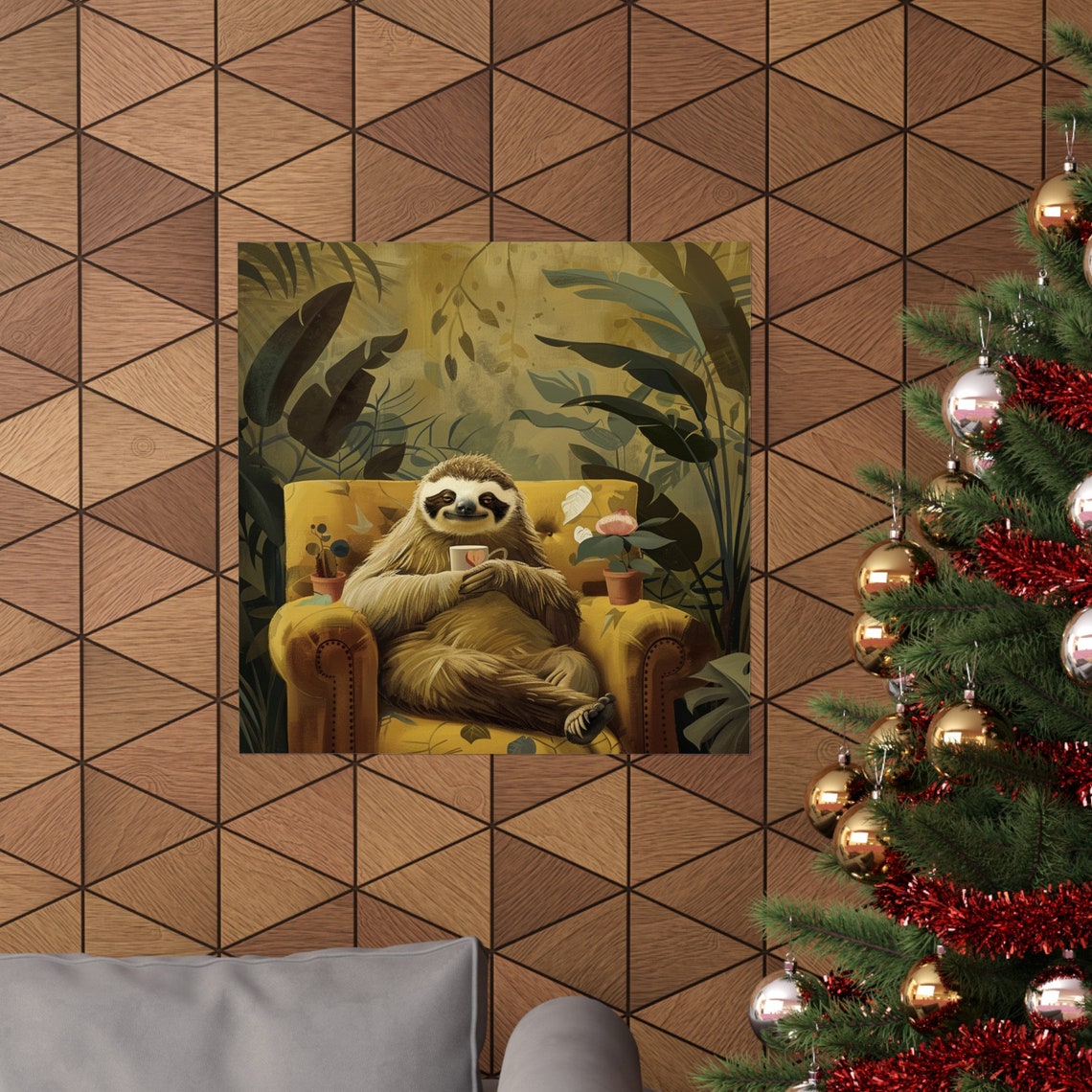 Sloth Therapist Poster, Sloth Humor Art Print - Image 4