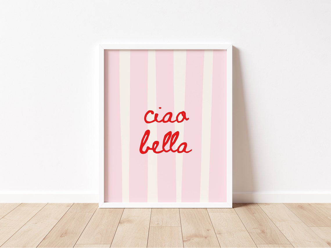 Ciao Bella Print Italian Summer Print European Trendy Wall Art Italy Poster Amalfi Coast Art Italian Quote Print Summer Art Print Ciao - Image 2