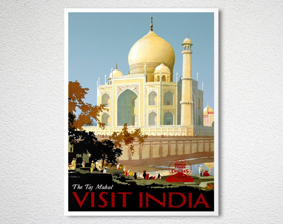 Visit India Vintage Travel Poster Art Print - Image 2