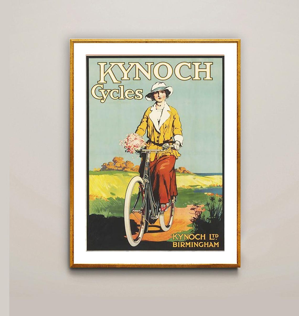 Kynoch Cycles Vintage Birmingham Bicycle Poster Lady Rider Art - Image 2