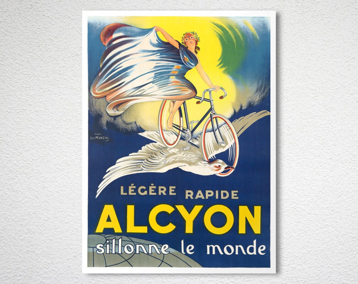 Alcyon Legere Rapide Sillonne Le Monde French Vintage Bicycle Poster - Image 2