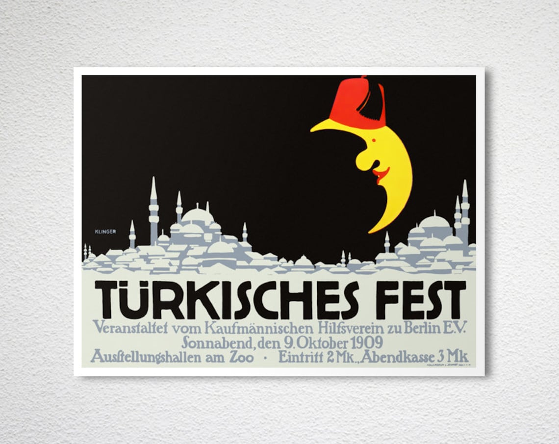 Turkisches Fest 1909 Berlin Vintage Julius Klinger Festival Poster - Image 2