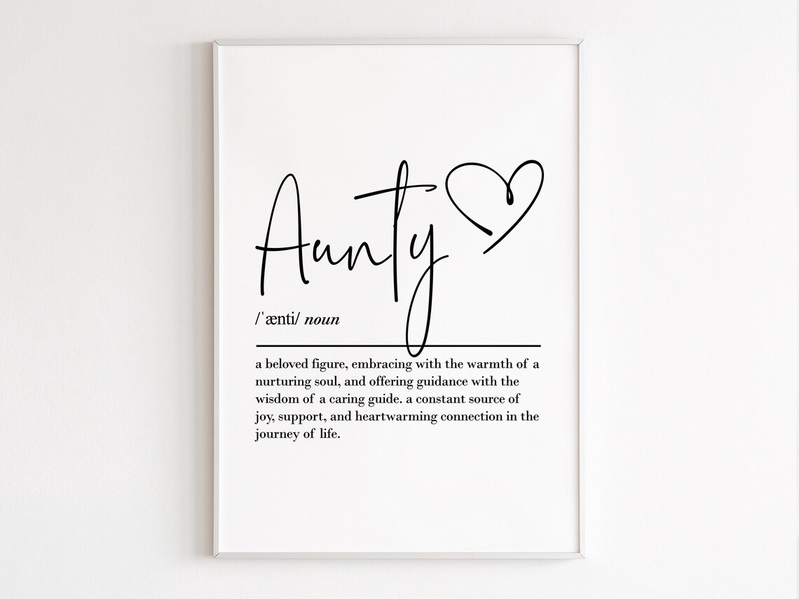 Aunty Definition Art Print, Birthday Gift For Her - Image 3